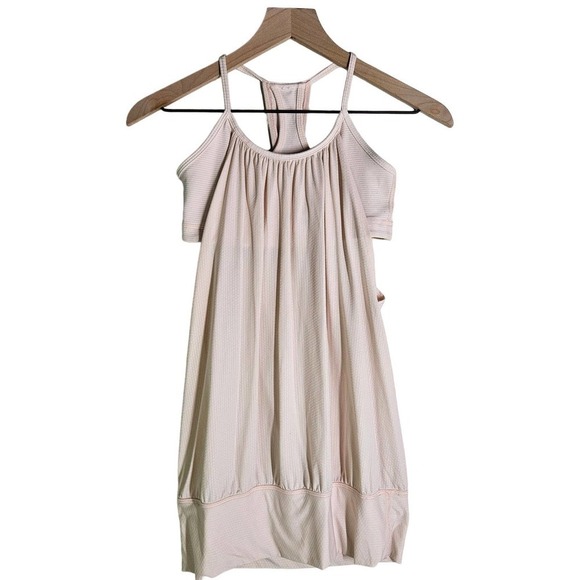 Lululemon No Limits Tank 4 Layered Shelf Bra Pretty Pink Tonka Stripe - Picture 1 of 10